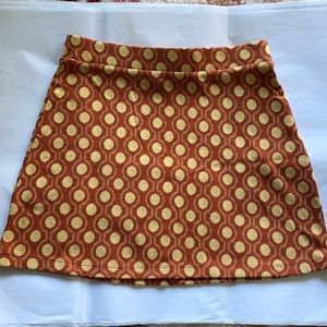 Zara Mini Skirt Size Small orange with yellow polka dots